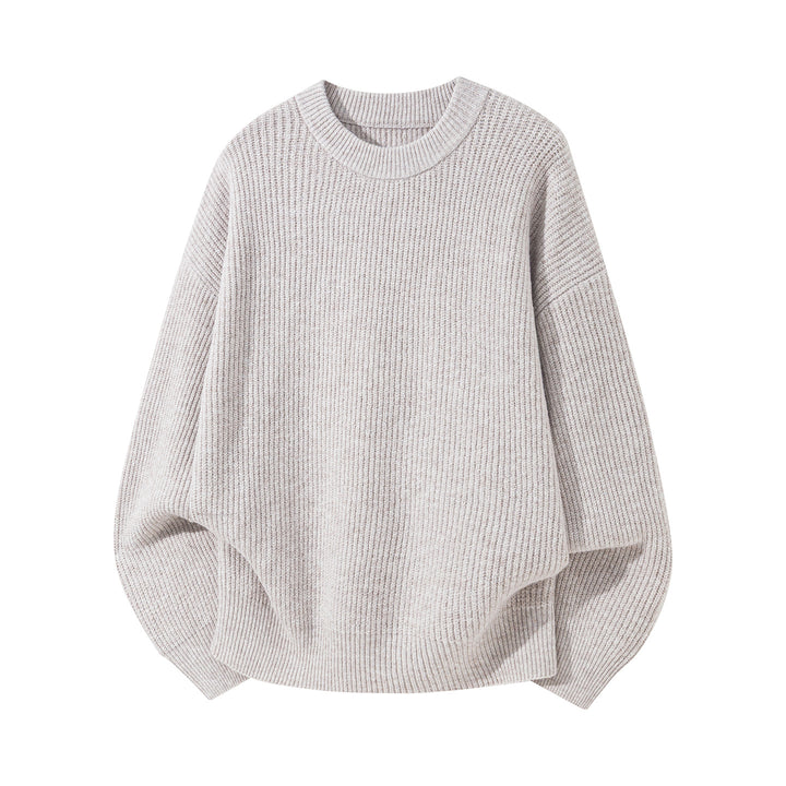 Unisex Oversize gerippter Rundhalspullover mit verlängertem Rückensaum Echo Archiv