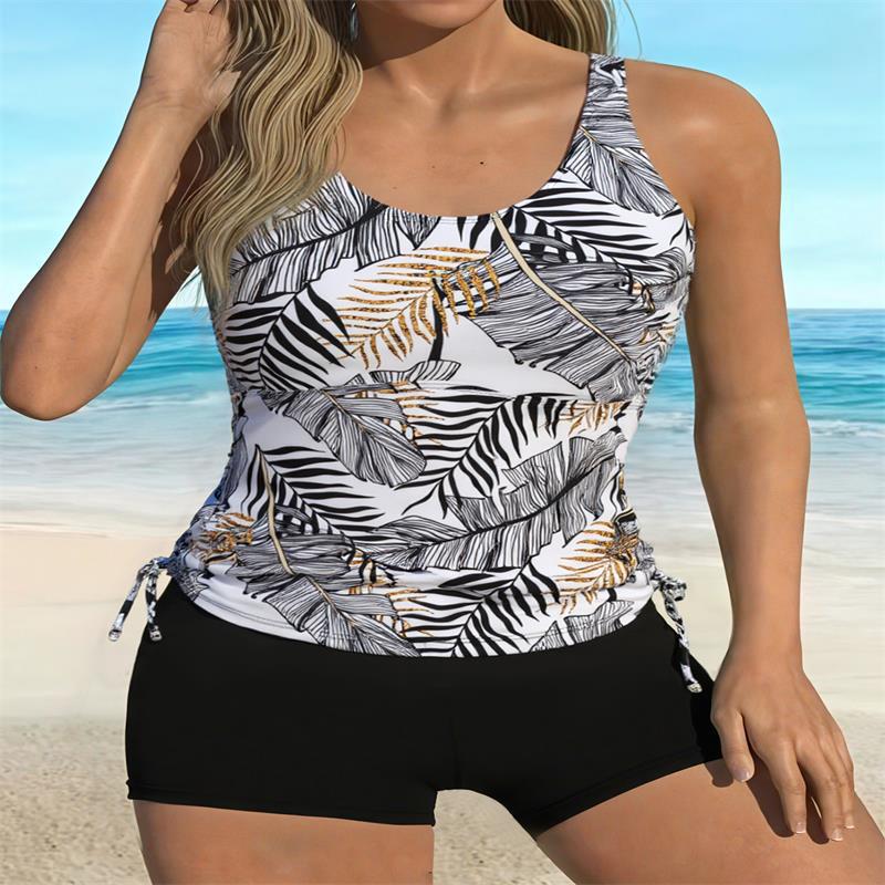 Damen Tankini-Set mit floralem Oberteil und sportlichem Höschen Echo Archiv