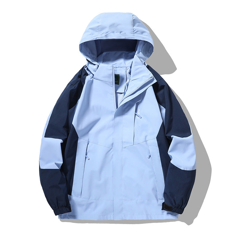 Herren Nano Wind- und wasserabweisende Outdoor-Hoodie-Jacke mit Belüftungsnetz, verstellbarer Kapuze und verdeckter Vorderklappe – Cavarno