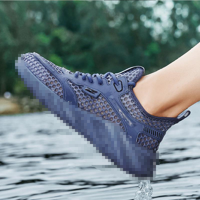 Herren Atmungsaktiver Mesh-Freizeitsneaker mit strukturierter Wellen-Plateausohle Echoarhiv