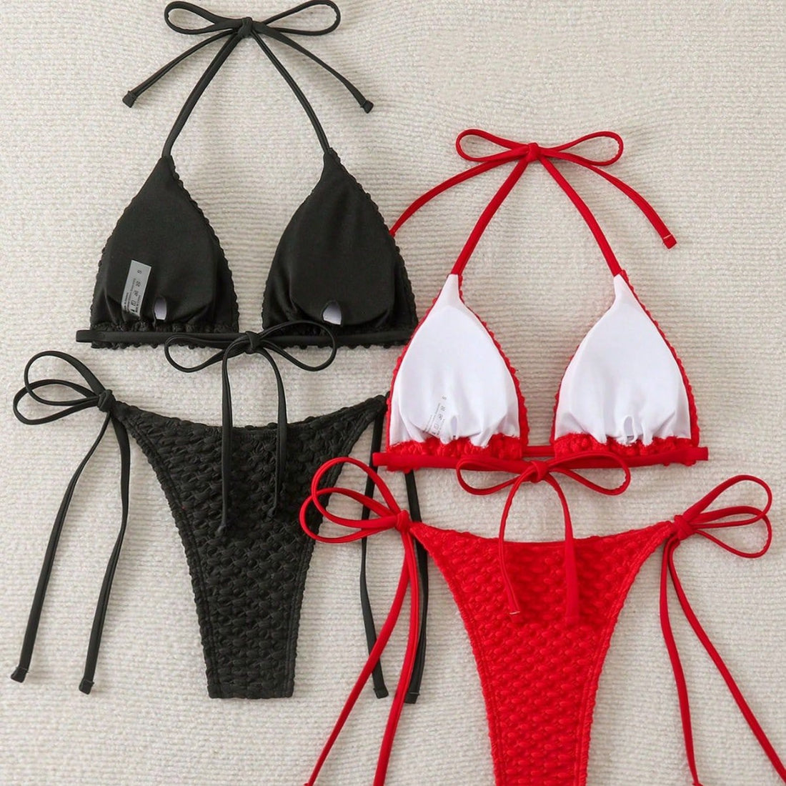 Damen Geflochtener Triangel-Bikini mit Bandeau-Oberteil – Maréssa