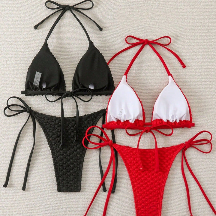 Damen Geflochtener Triangel-Bikini mit Bandeau-Oberteil Echo Archiv