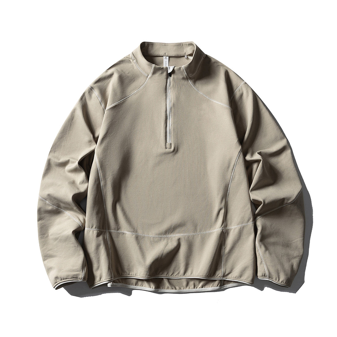 Unisex Halbzip-Fleecepullover mit Stehkragen, Flachnähten und verstellbarem Saum Echoarchiv