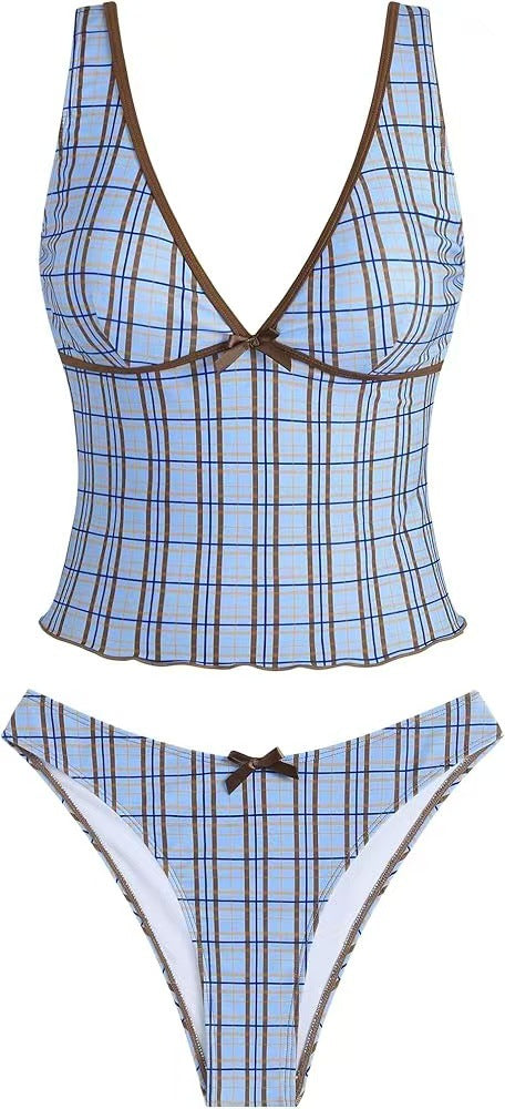 Damen Bikini-Set mit ausgestelltem Oberteil und verstellbaren Trägern Echo Archiv