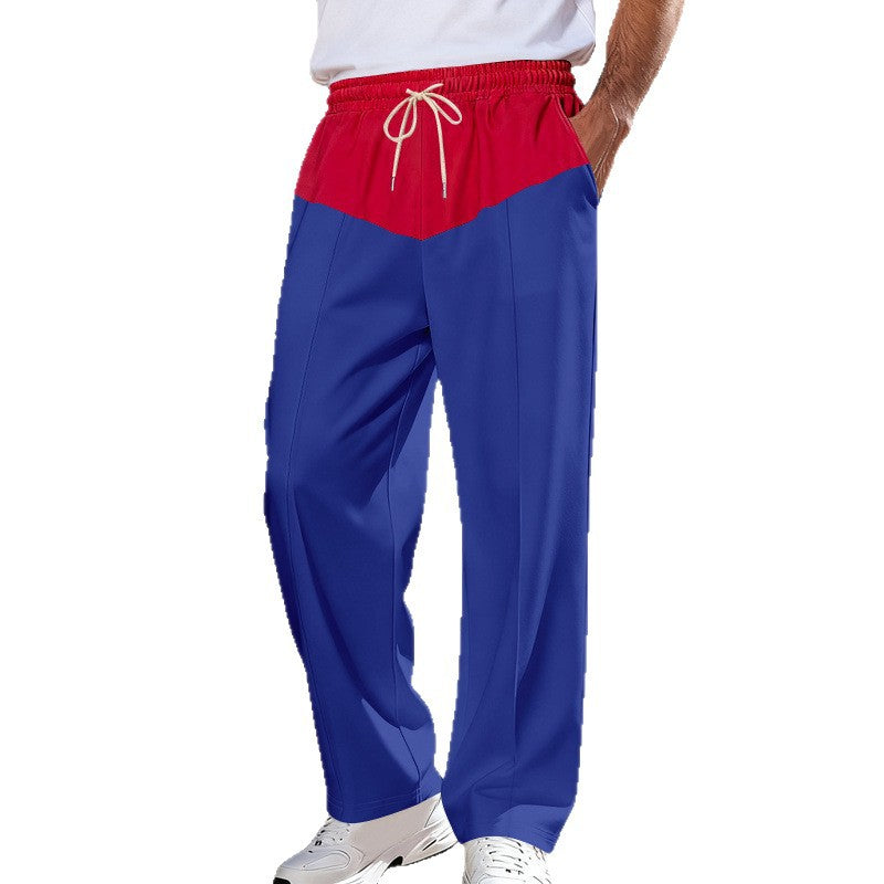 Herren Leichte Travel-Hose mit weitem Bein, kontrastierendem Tunnelzugbund und Bügelfalte – Sorevano