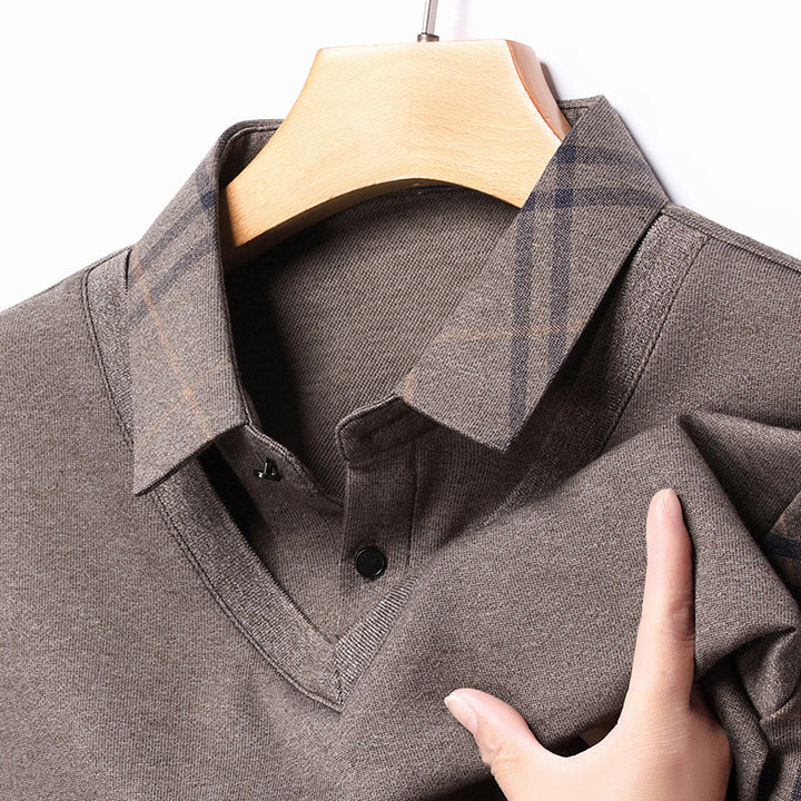 Herren eleganter V-Ausschnitt Pullover mit strukturiertem Kragen und modernem Design Echoarchiv