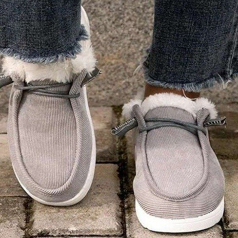 Damen Gefütterte Mokassin-Slipper mit Teddyfutter und dämpfender Gummisohle Echoarchiv