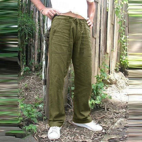 Herren entspannte Leinenhose mit praktischen Seitentaschen Echoarchiv