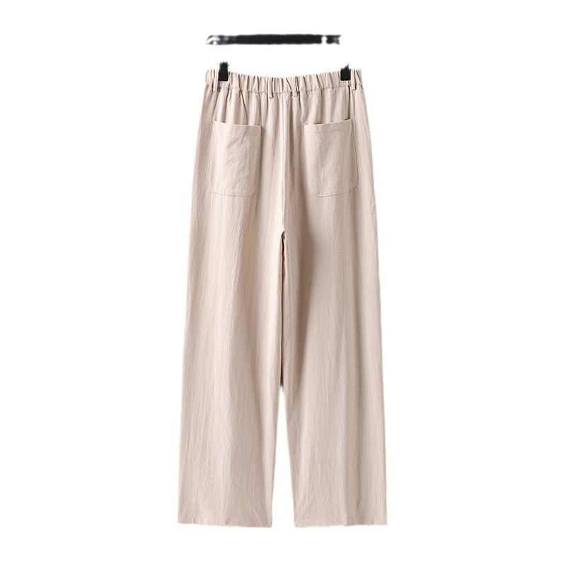 Damen weite Hose mit hoher Taille und Bundfalten Echoarchiv