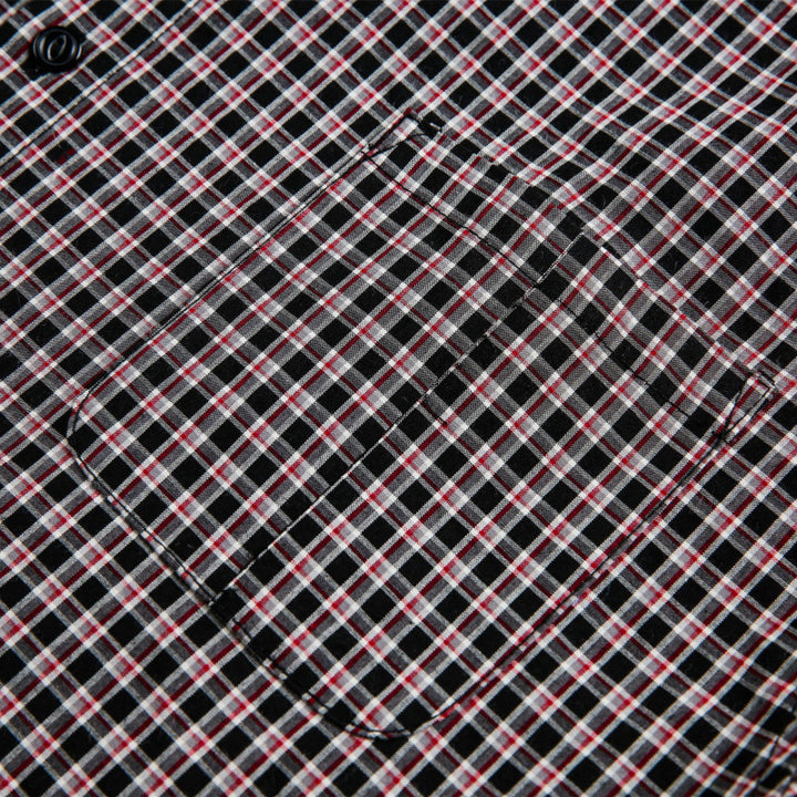 Herren Boxy-Overshirt im feinkarierten Muster mit durchgehender Knopfleiste und aufgesetzter Brusttasche Echo Archiv