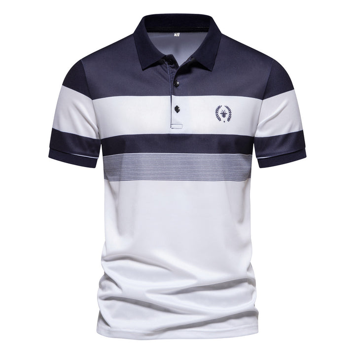 Herren Poloshirt mit modernem Streifenmuster und atmungsaktiven Eigenschaften Echoarchiv