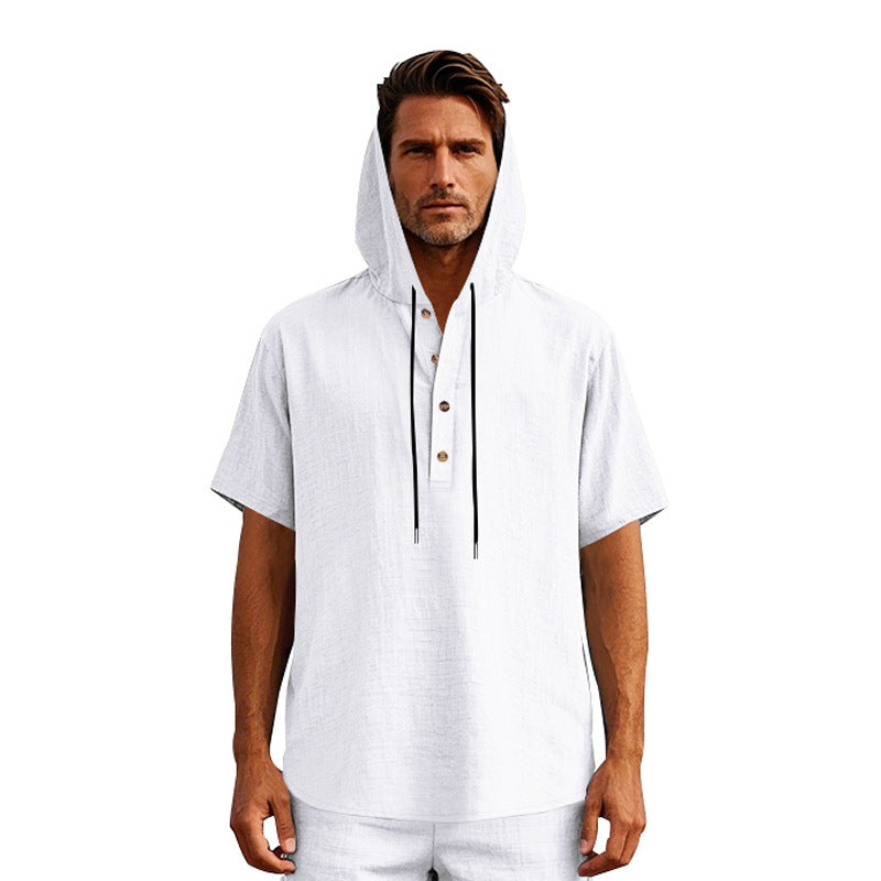 Herren Urbaner Kapuzenshirt mit Knopfleiste und atmungsaktivem Stoff Echoarchiv