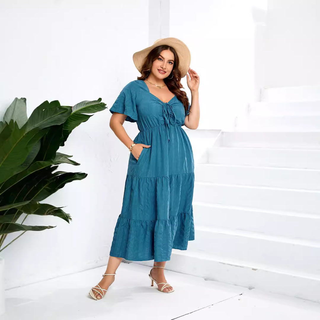 Damen Sommerliches Midikleid mit schmeichelndem Taillenzug und luftigen Ärmeln Echo Archiv