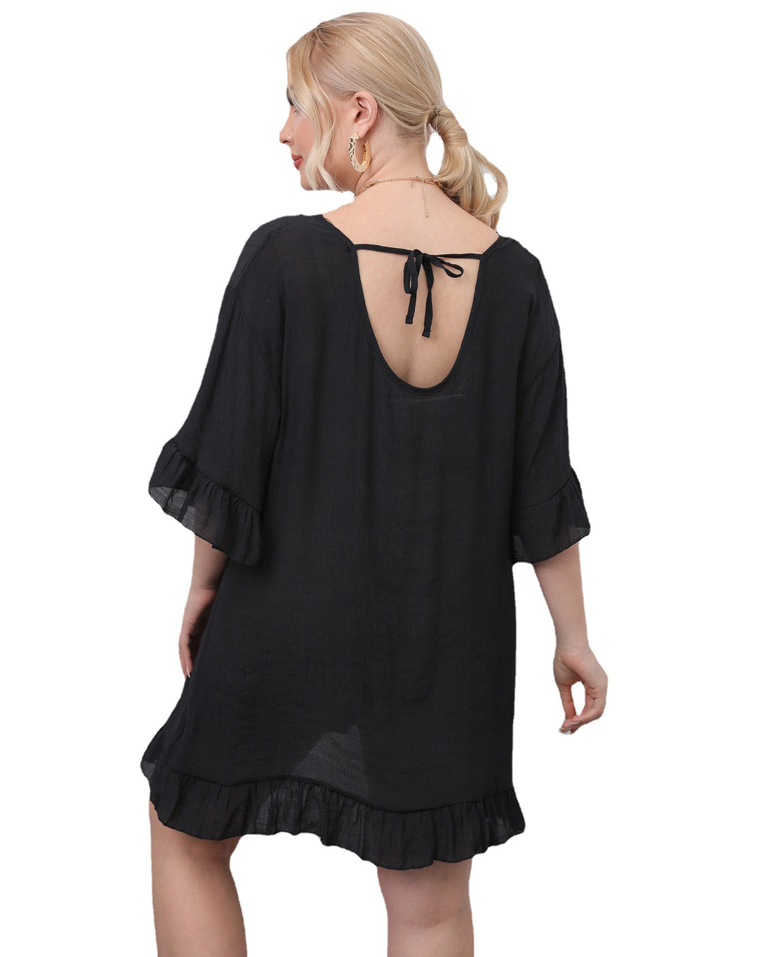 Damen leichtes Strandkleid mit voluminösen Rüschen Echo Archiv