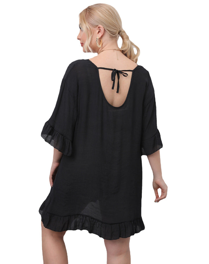 Damen leichtes Strandkleid mit voluminösen Rüschen Echo Archiv