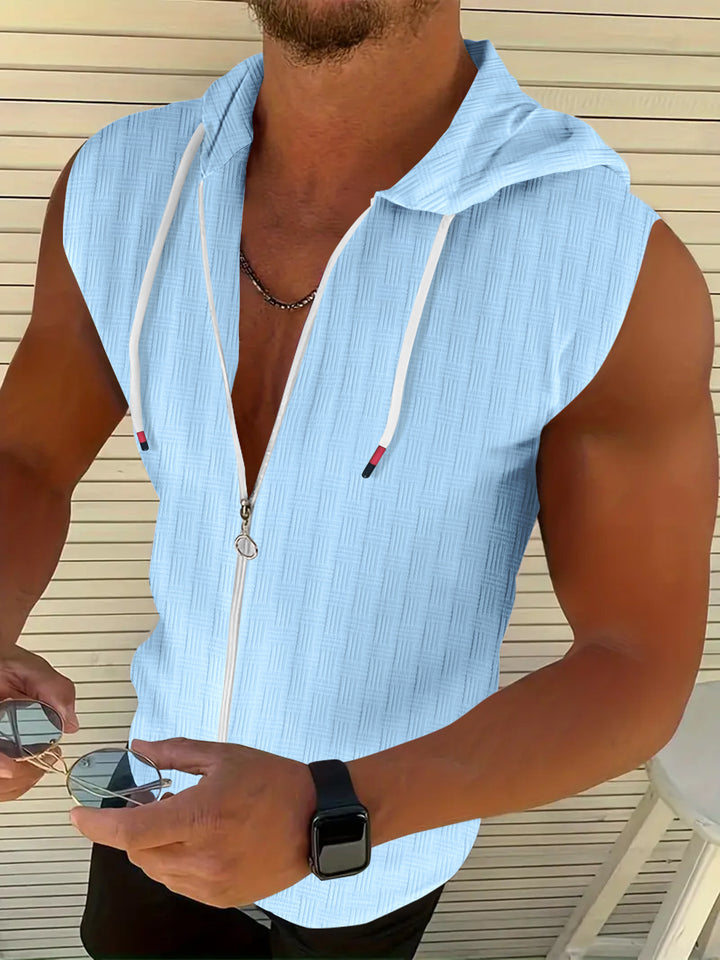 Herren ärmelloser Zip-Hoodie Echoarchiv