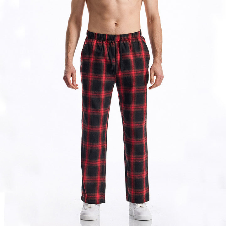 Herren bequeme Freizeithose mit Karomuster Echoarchiv