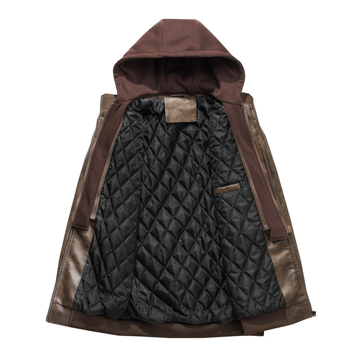 Herren Lederjacke mit herausnehmbarer Kapuze Echoarchiv