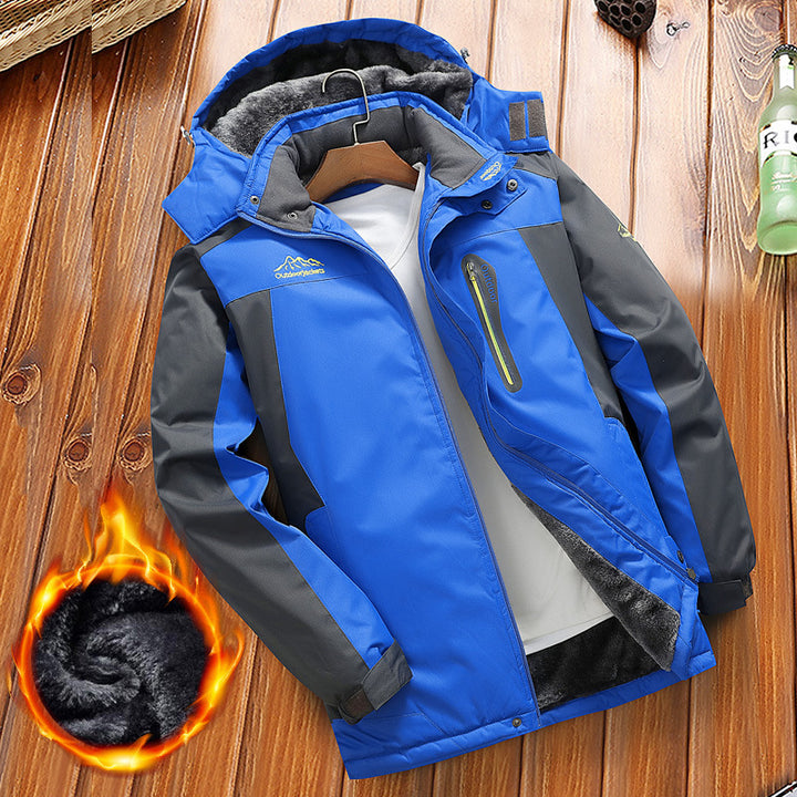 Herren gefütterter Winter‑Outdoorparka mit Teddyfleece‑Innenlage, Kapuze und wasserabweisender Shell Echoarchiv