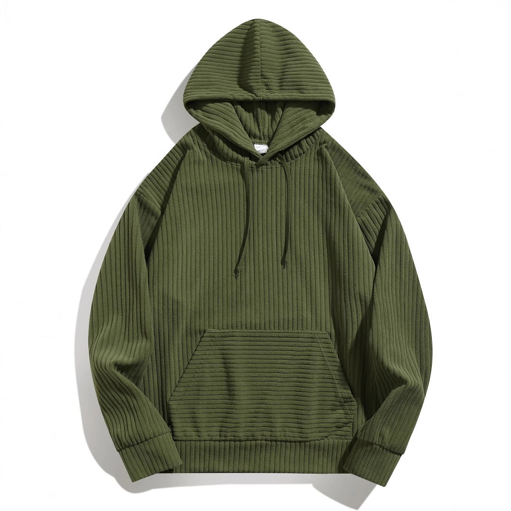 Herren Kapuzenpullover mit strukturierter Ripp-Textur und praktischen Taschen Echoarchiv