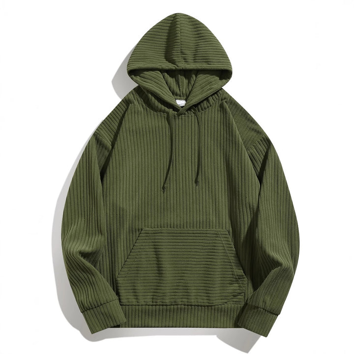 Herren Kapuzenpullover mit strukturierter Ripp-Textur und praktischen Taschen Echoarchiv