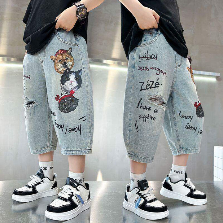 Unisex lockere Denim Hosen Echo Archiv