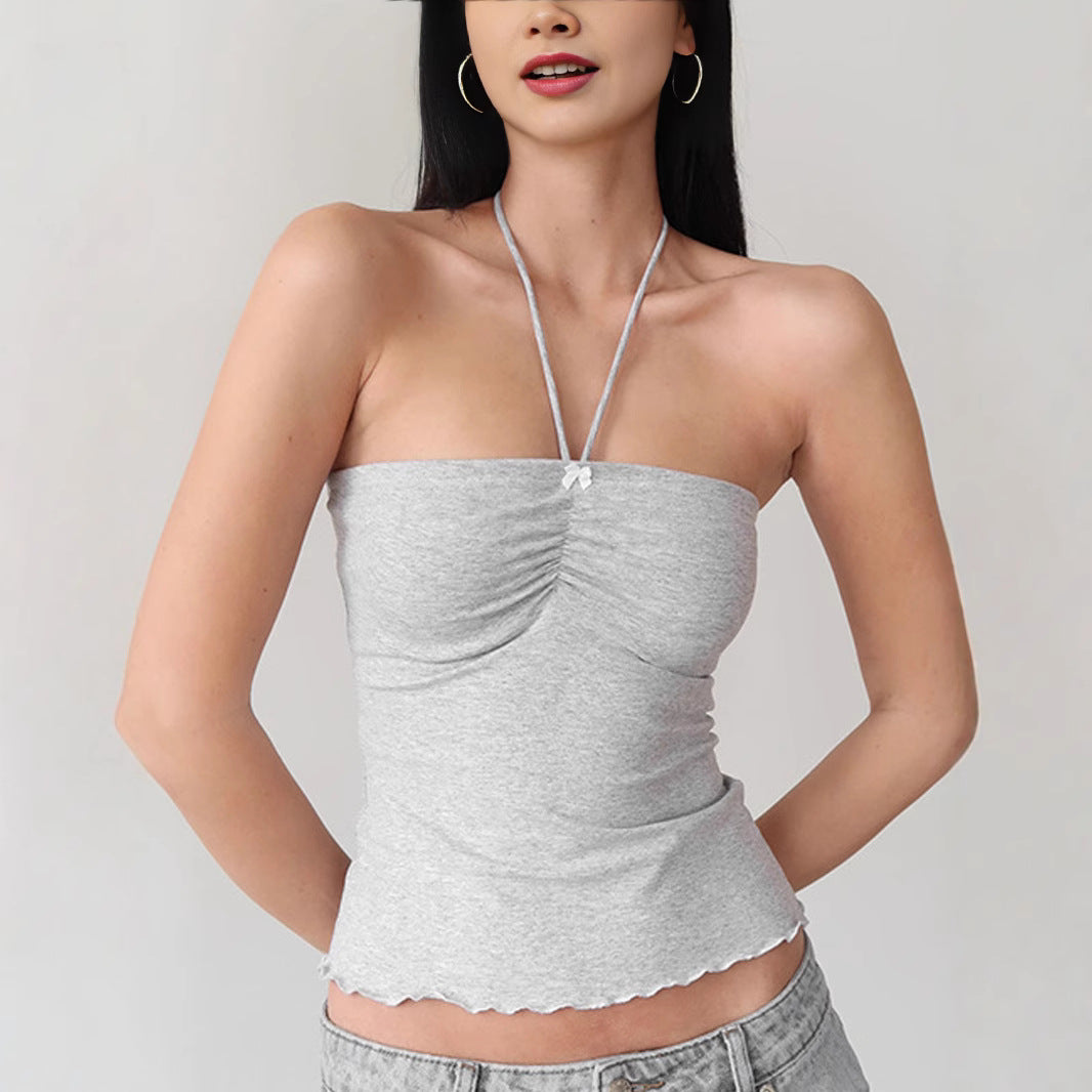 Damen Bandeau-Top mit zarten Rüschendetails und verstellbaren Trägern Echo Archiv