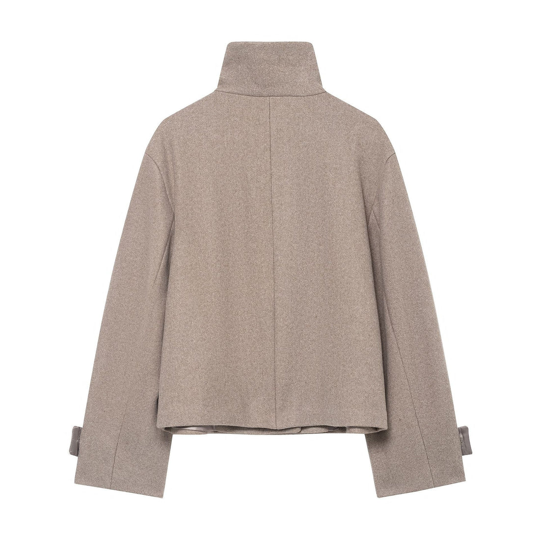 Damen Kurzjacke im Boxy-Cut aus Wollmix mit hohem Stehkragen und asymmetrischer Knopfleiste Echoarchiv