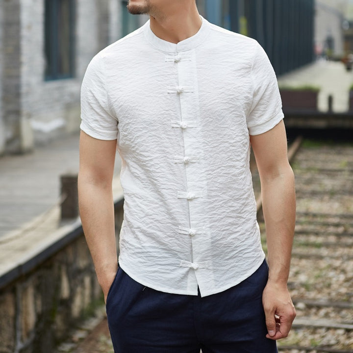 Herren Kurzarmhemden mit stilvollen Knopfdetails Echoarchiv