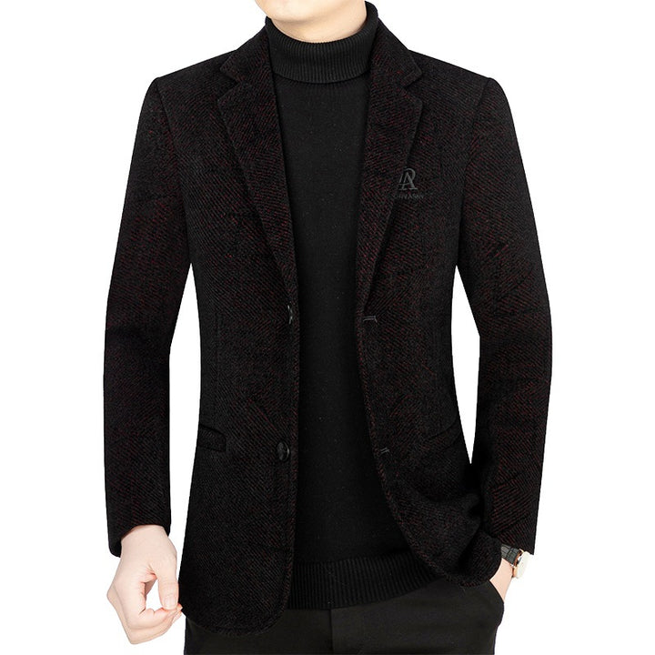 Herren Slim-Fit Sakko aus strukturiertem Wollmix mit leichter Halbfütterung und Zweiknopf-Silhouette – Tianoro