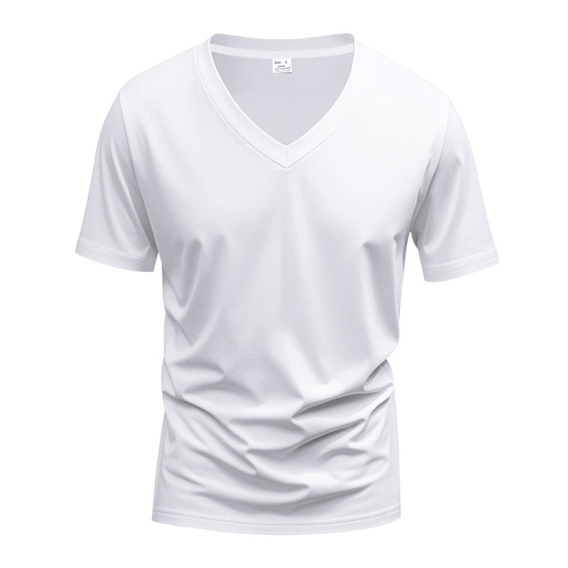 Herren V-Ausschnitt T-Shirt aus atmungsaktiver und schnelltrocknender Baumwolle Echoarchiv