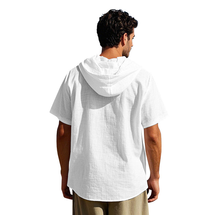 Herren lässiges Kapuzenshirt mit Knopfleiste und leichtem Stoff Echoarchiv