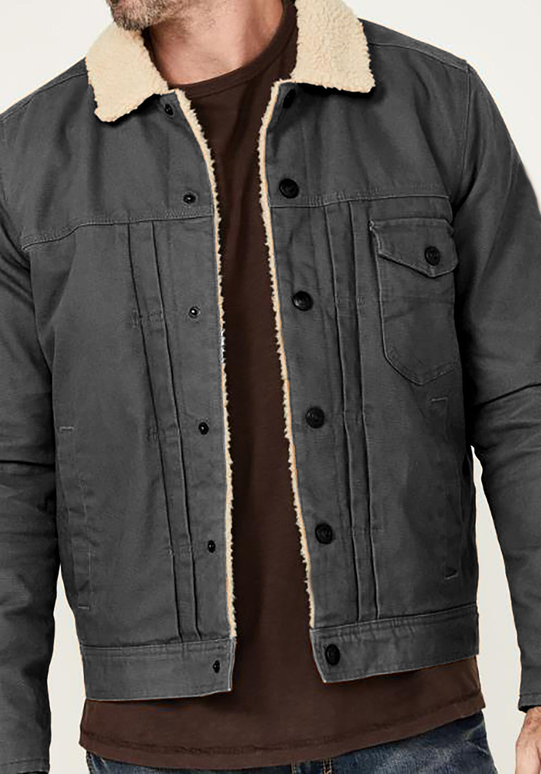 Herren kuschelige und stylische Fleecejacke mit Druckknöpfen Echoarchiv