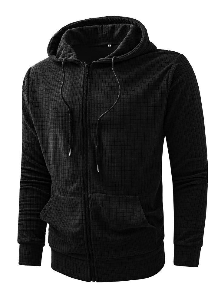 Herren lockere Kapuzenjacke mit strukturiertem Design Echoarchiv