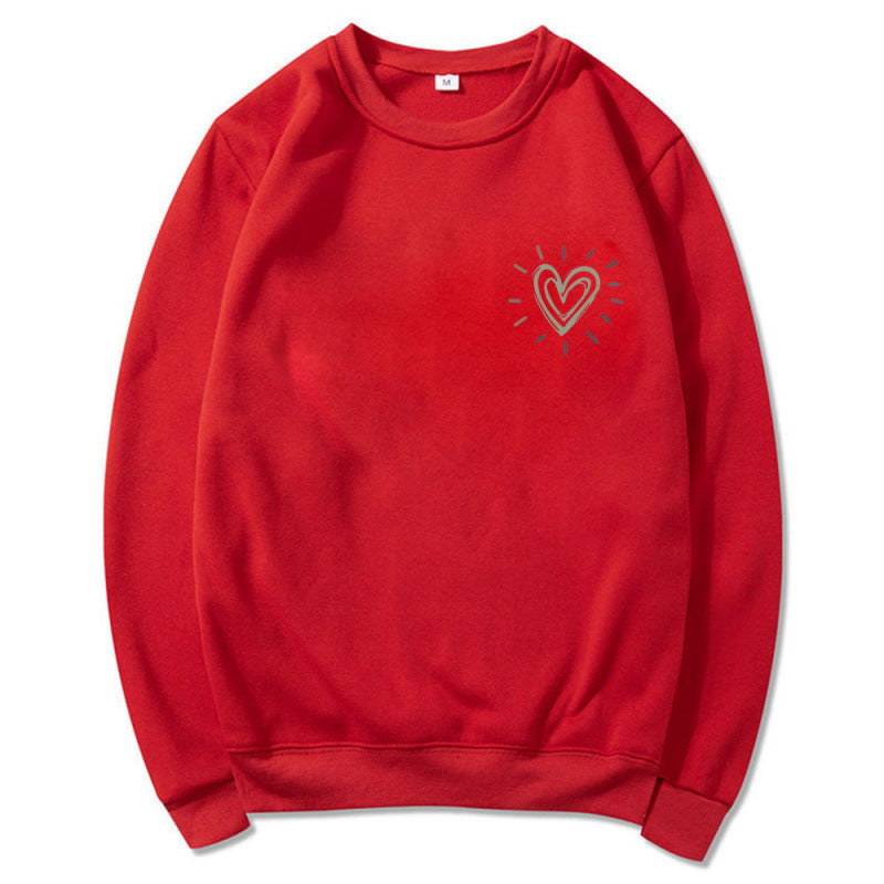 Damen Bequemer Sweatshirt mit Herzmotiv Echoarchiv