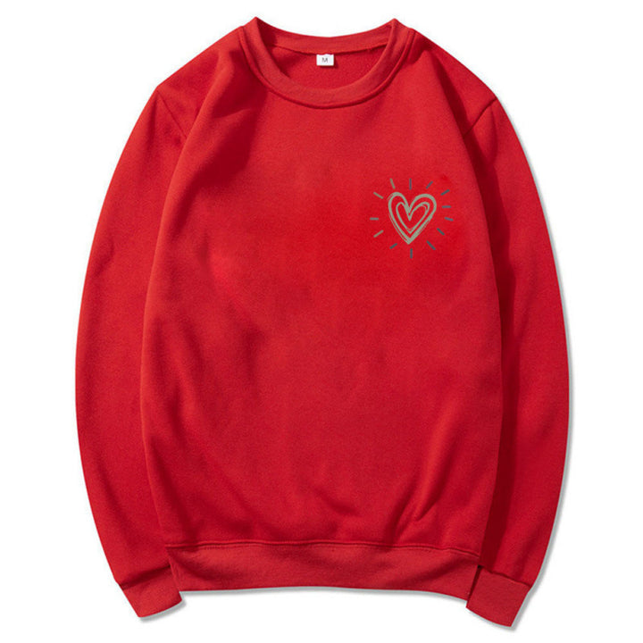 Damen Bequemer Sweatshirt mit Herzmotiv Echoarchiv