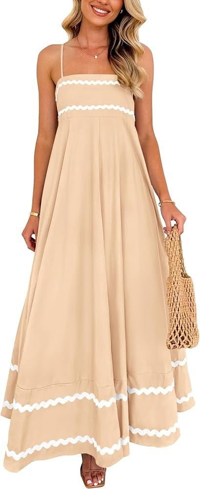 Damen Maxikleid mit eleganten Zierhörnchen und verstellbaren Trägern Echo Archiv