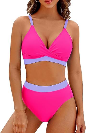 Damen Sportlicher hochtaillierter Bikini Echo Archiv