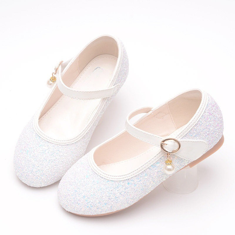 Mädchen Glitzernde Ballerinas mit Riemchen und Perlenapplikation Echo Archiv