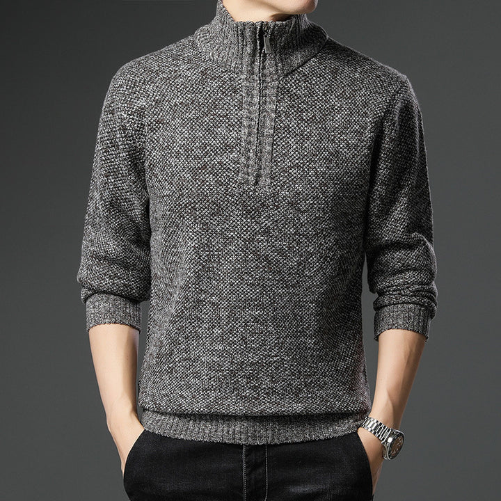 Herren modischer Pullover mit halb hochschließendem Reißverschluss und strukturiertem Design Echoarchiv