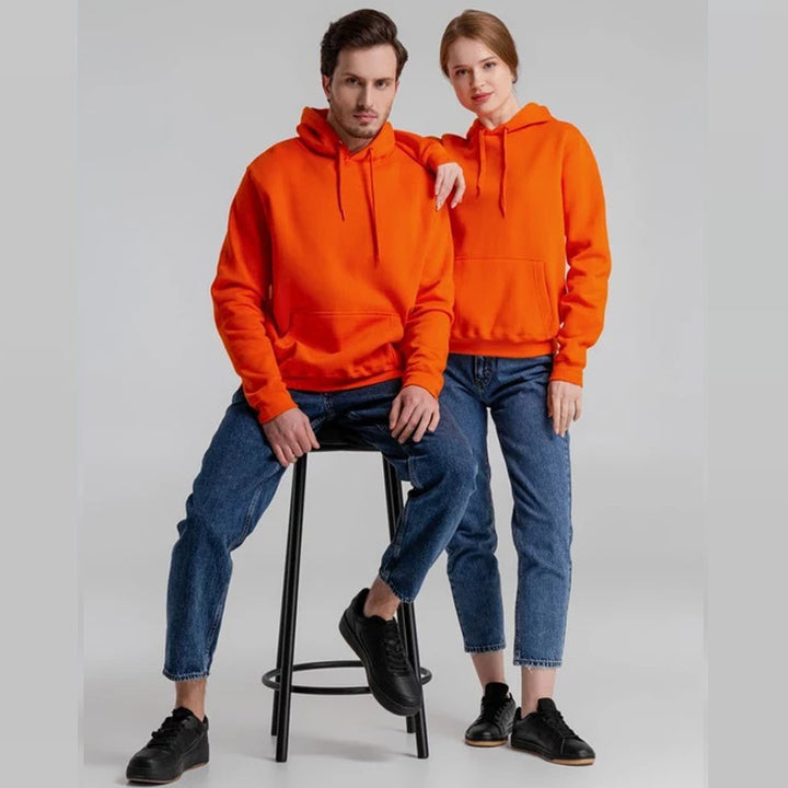 Unisex nan minimalistischer Heavyweight Kapuzenpullover aus French‑Terry mit verdeckter Kängurutasche und schmaler Silhouette Echo Archiv
