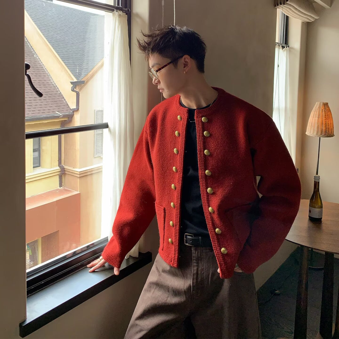 Herren Modische Strickjacke mit Knöpfen Echoarchiv