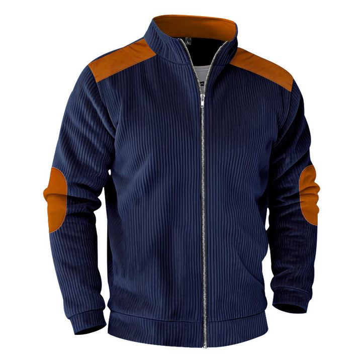 Herren sportliche Jacke mit strukturierten Ärmeln und Stehkragen Echoarchiv