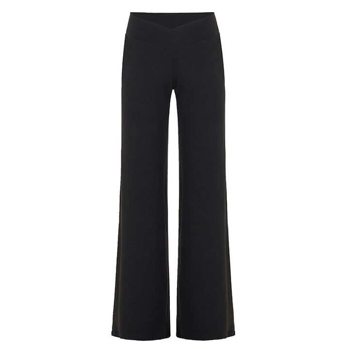 Damen nan weite Palazzo-Hose mit V-förmiger Bundnaht und elastischem Stretch-Jersey Echo Archiv