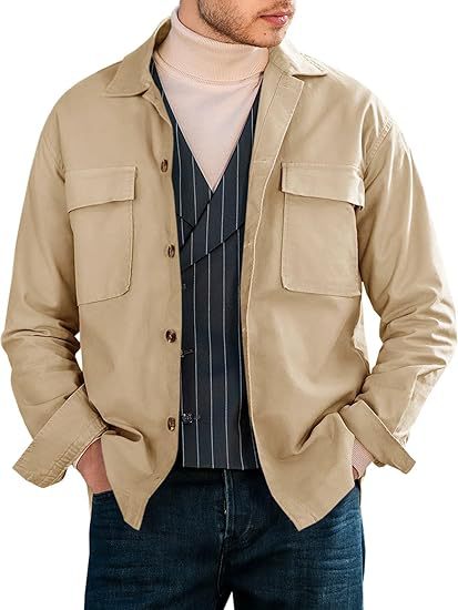 Herren lässige Utility-Jacke mit praktischen Taschen und modernem Schnitt Echoarchiv