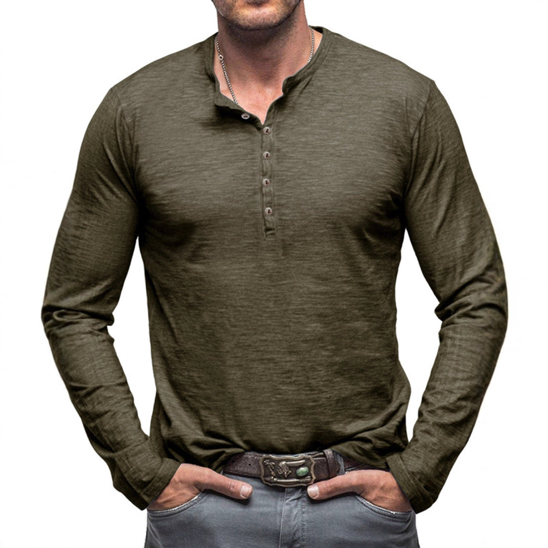 Herren Langarmshirt mit Knopfleiste Echoarchiv