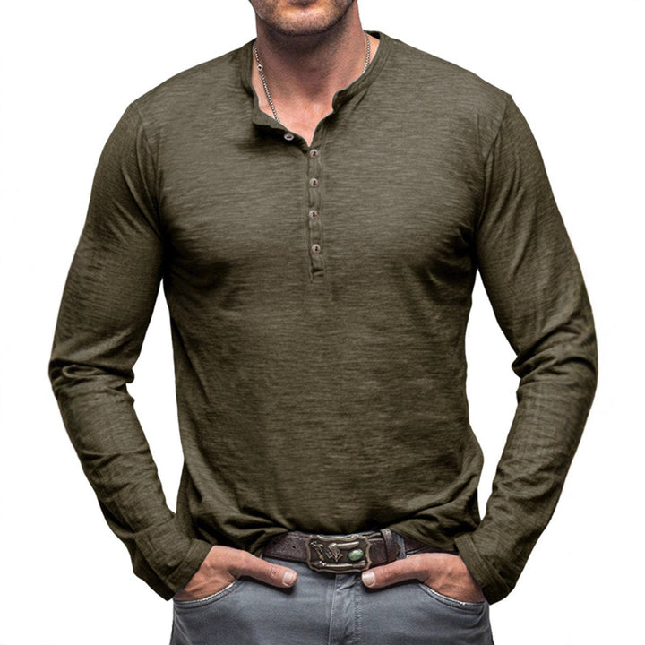 Herren Langarmshirt mit Knopfleiste Echoarchiv