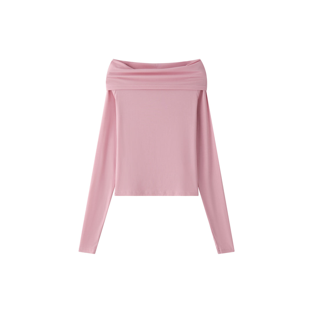 Damen Off-Shoulder figurbetontes Langarm-Shirt aus Stretch‑Jersey Echoarchiv