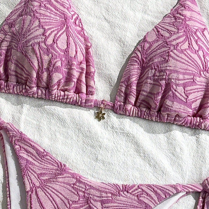 Damen Triangel-Bikini mit floralem Design und verspielten Bindebändern Echo Archiv
