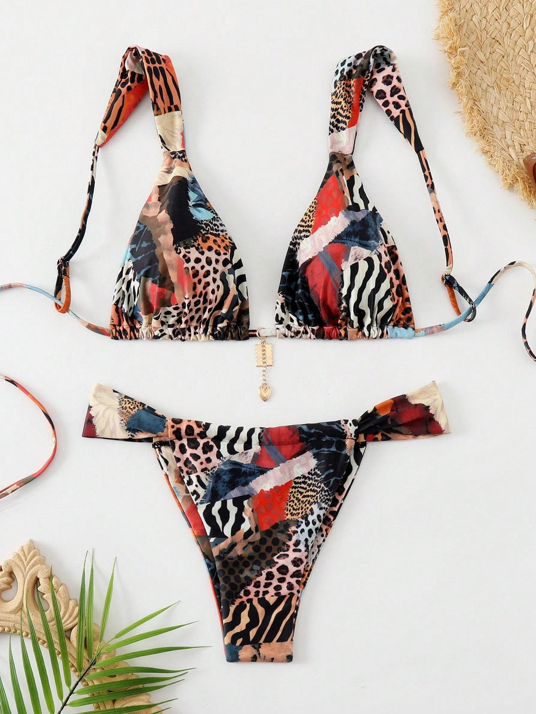 Damen Triangel-Bikini mit verspieltem Mustermix Echo Archiv